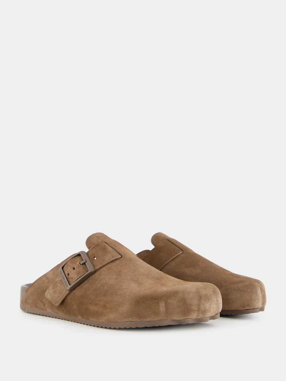 Light Brown Suede Mules