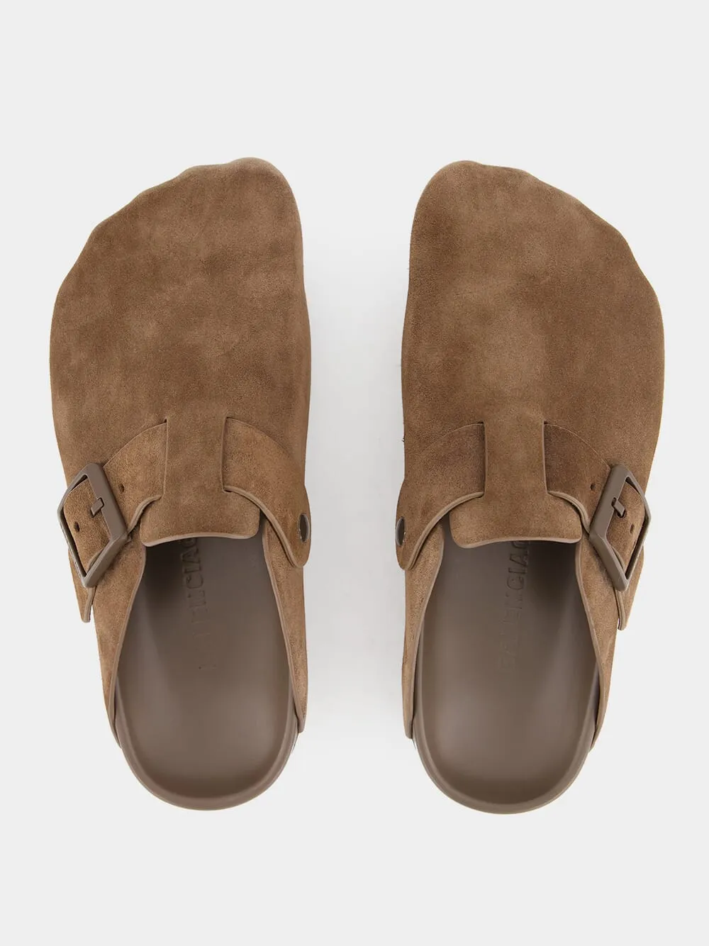 Light Brown Suede Mules