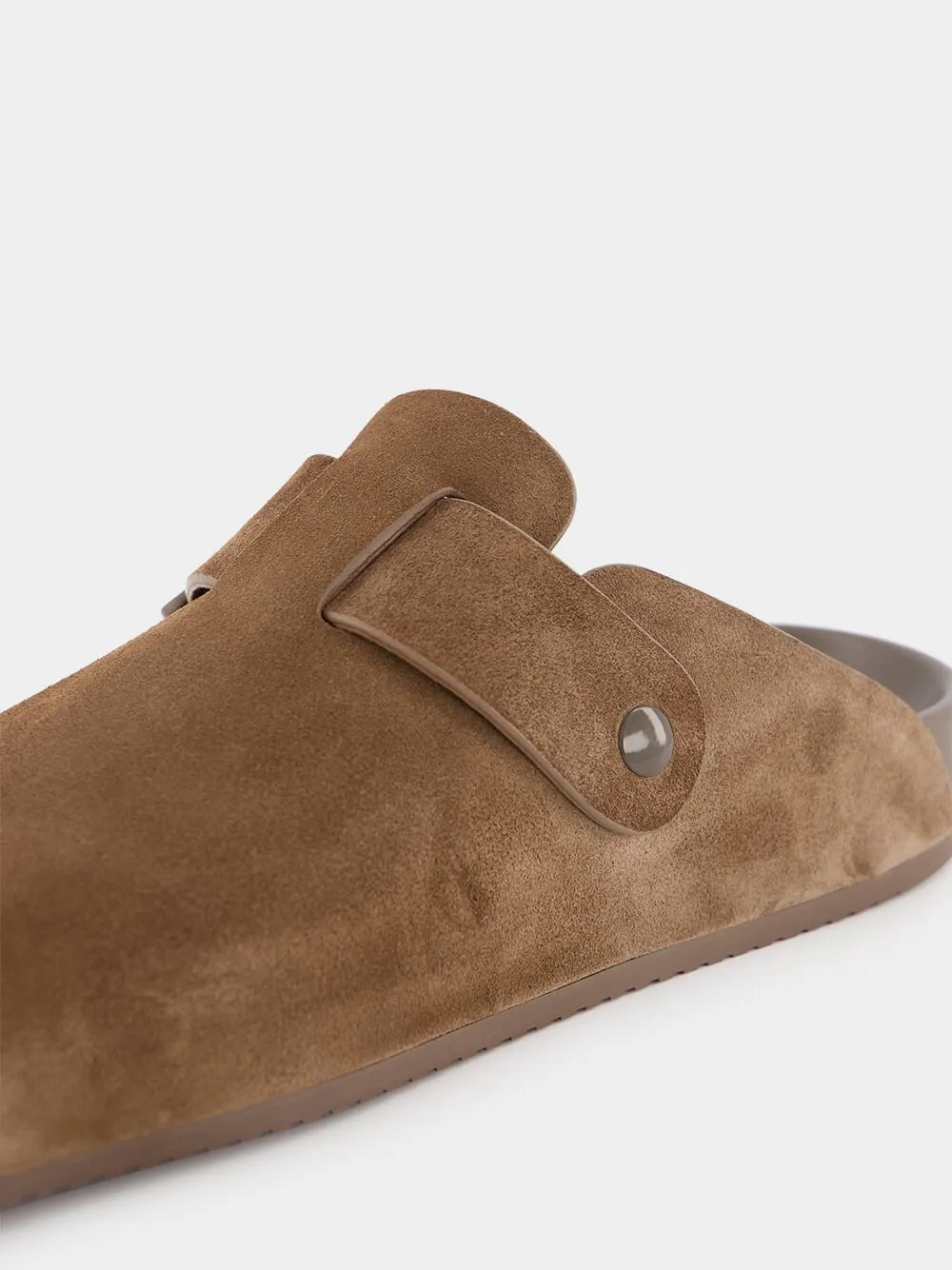 Light Brown Suede Mules