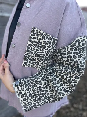 Purple Cheetah Print Outerwear