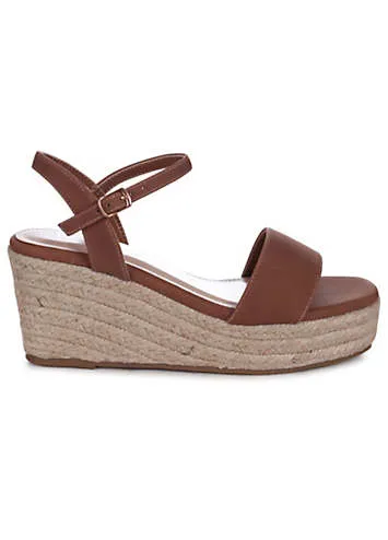 Linzi Illusion Tan Rope Platform Wedges | Grattan