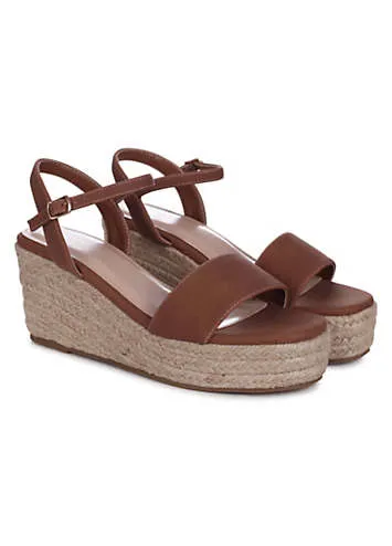 Linzi Illusion Tan Rope Platform Wedges | Grattan