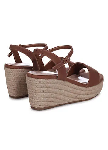 Linzi Illusion Tan Rope Platform Wedges | Grattan