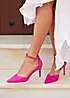 Linzi Maci Fuchsia Suede Stiletto Court Heels with Ankle Strap