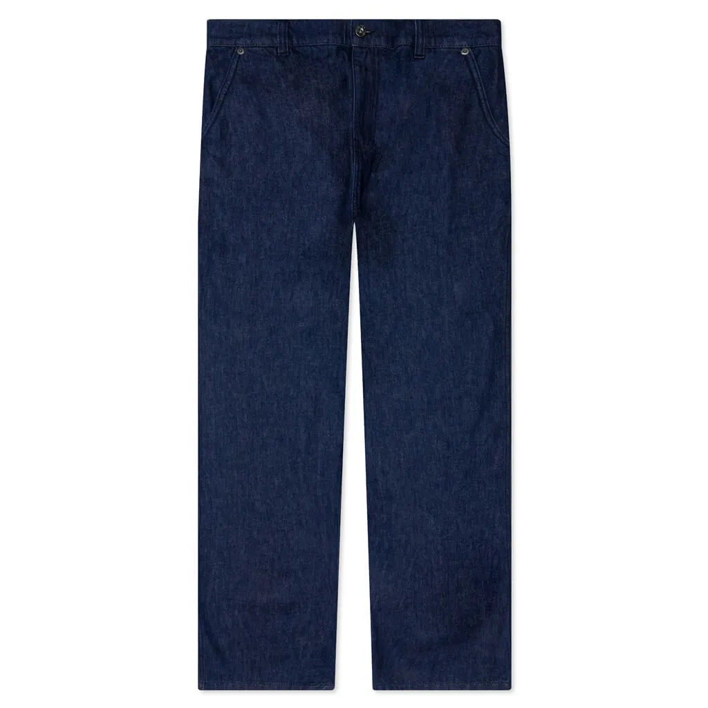 Indigo Logo Grid Workwear Jeans