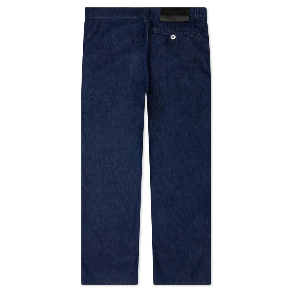 Indigo Logo Grid Workwear Jeans