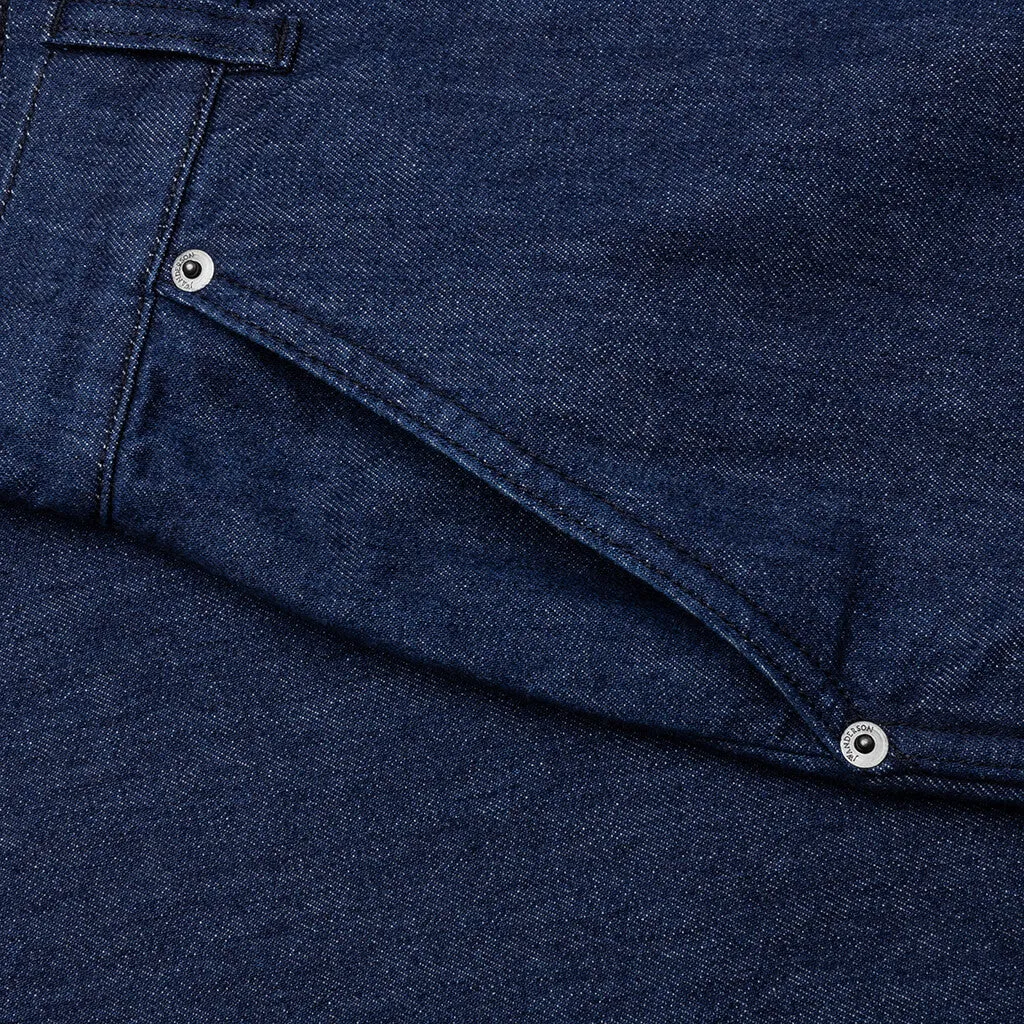 Indigo Logo Grid Workwear Jeans