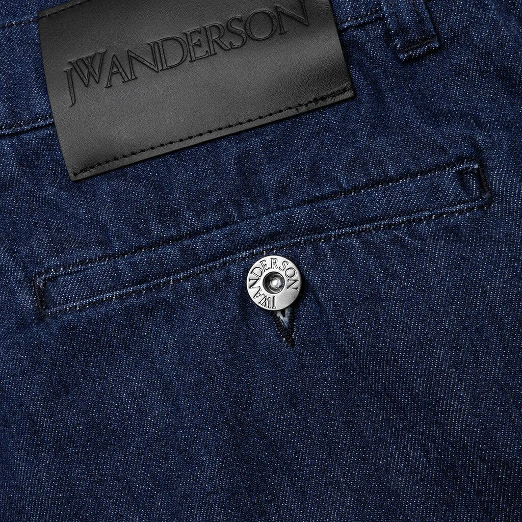 Indigo Logo Grid Workwear Jeans