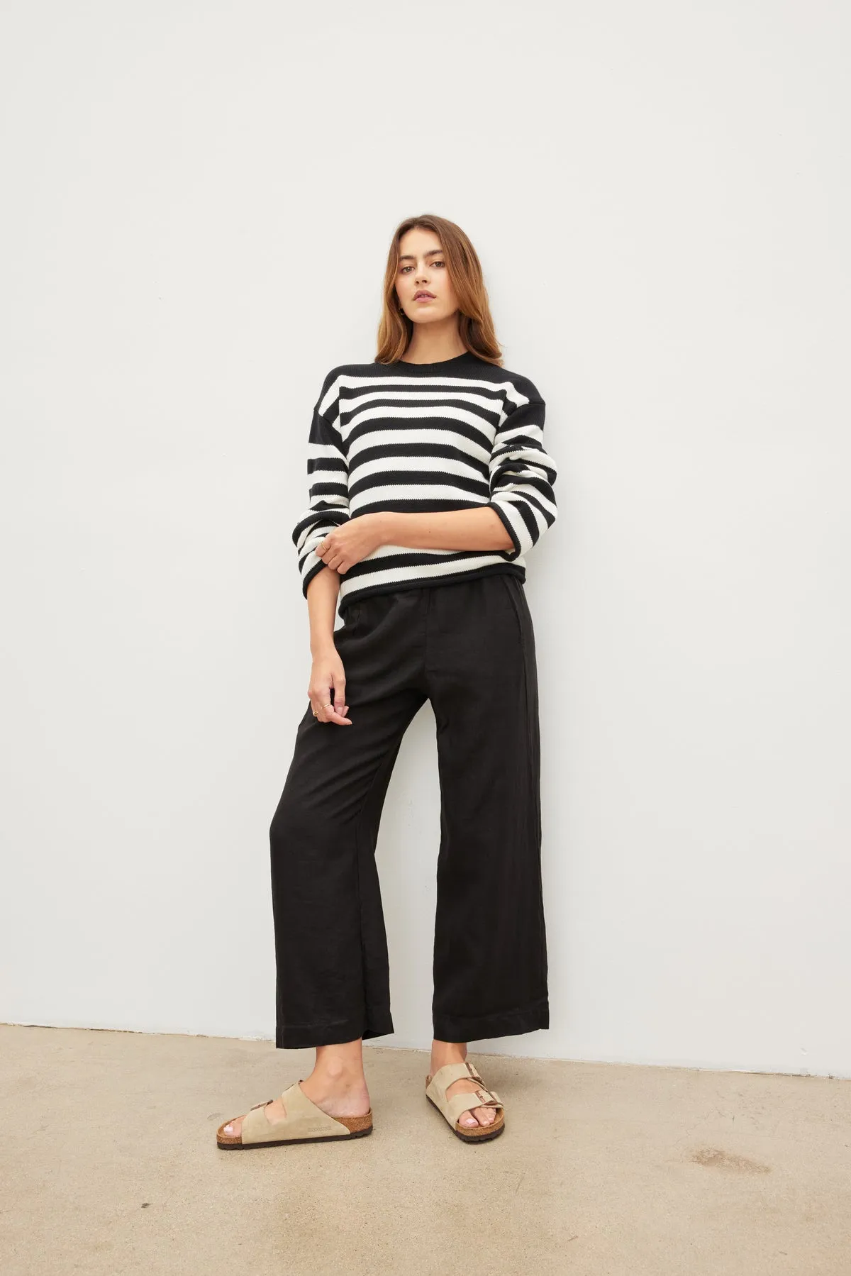 LOLA LINEN TROUSERS IN BLACK