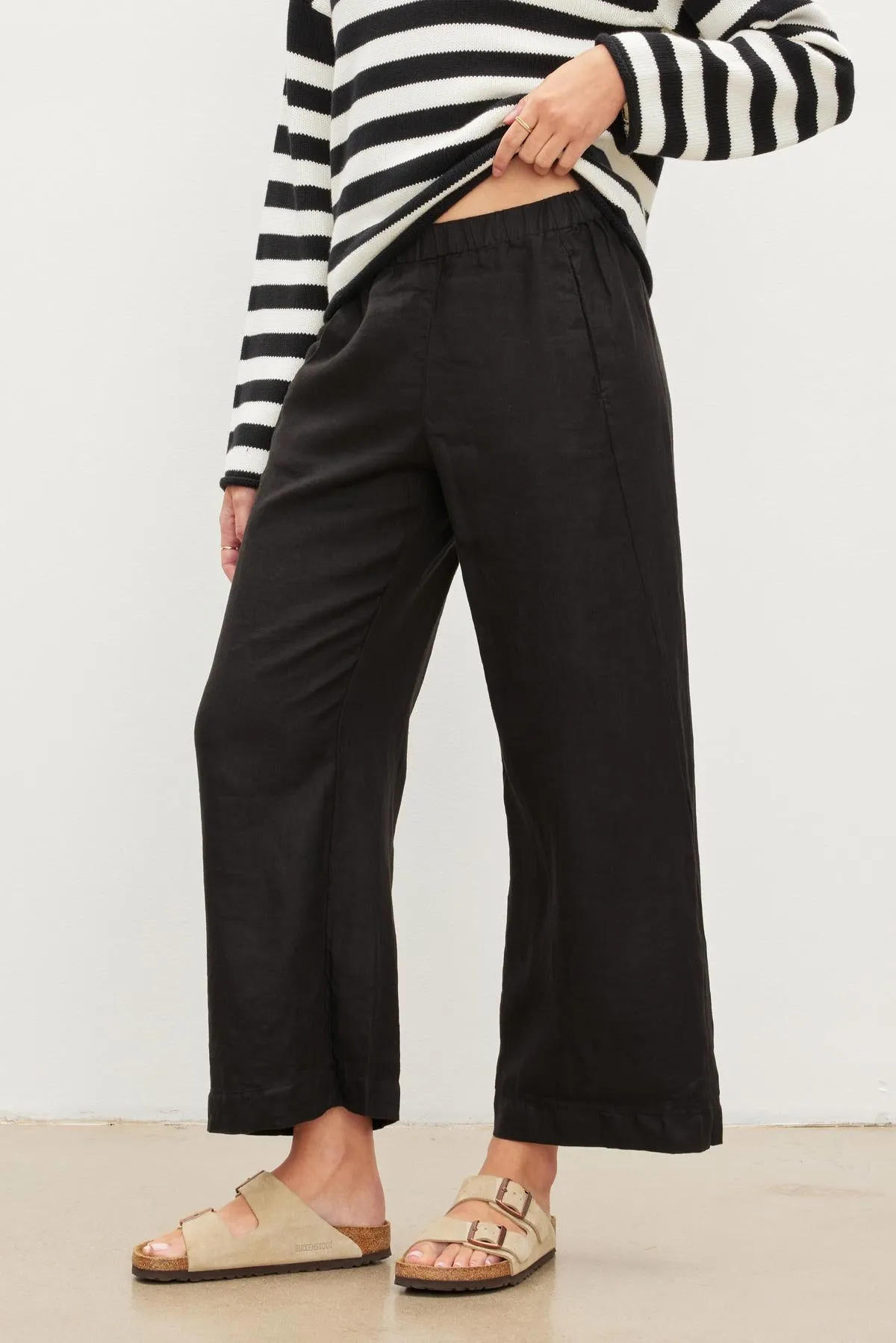 LOLA LINEN TROUSERS IN BLACK