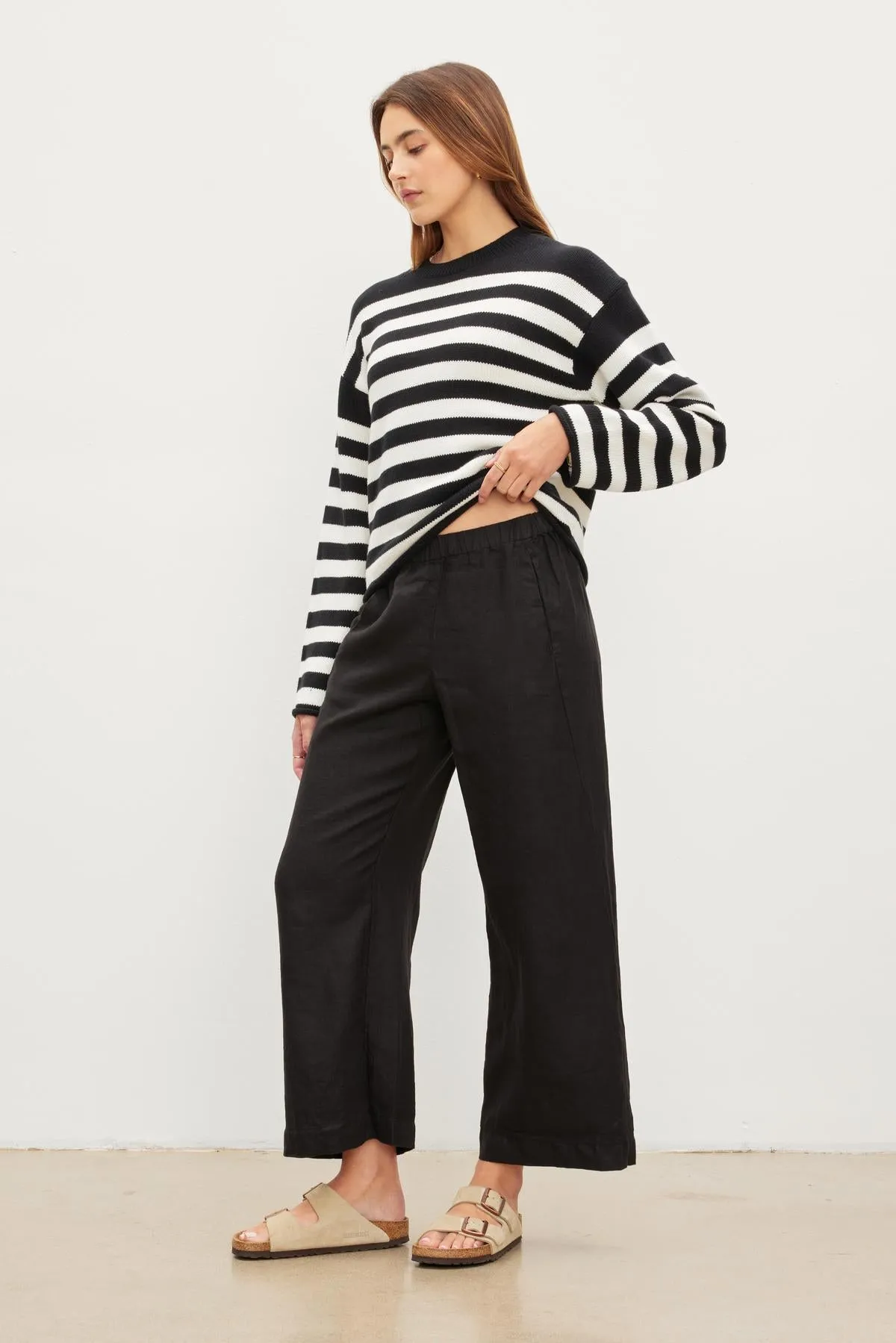 LOLA LINEN TROUSERS IN BLACK