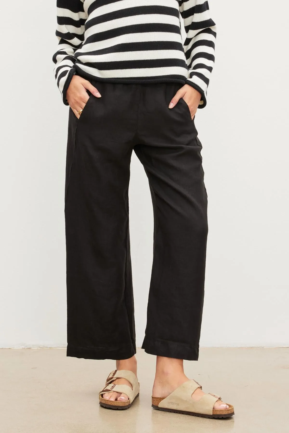 LOLA LINEN TROUSERS IN BLACK