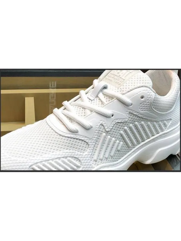 Lorenzo White Mesh and Leather Sneakers