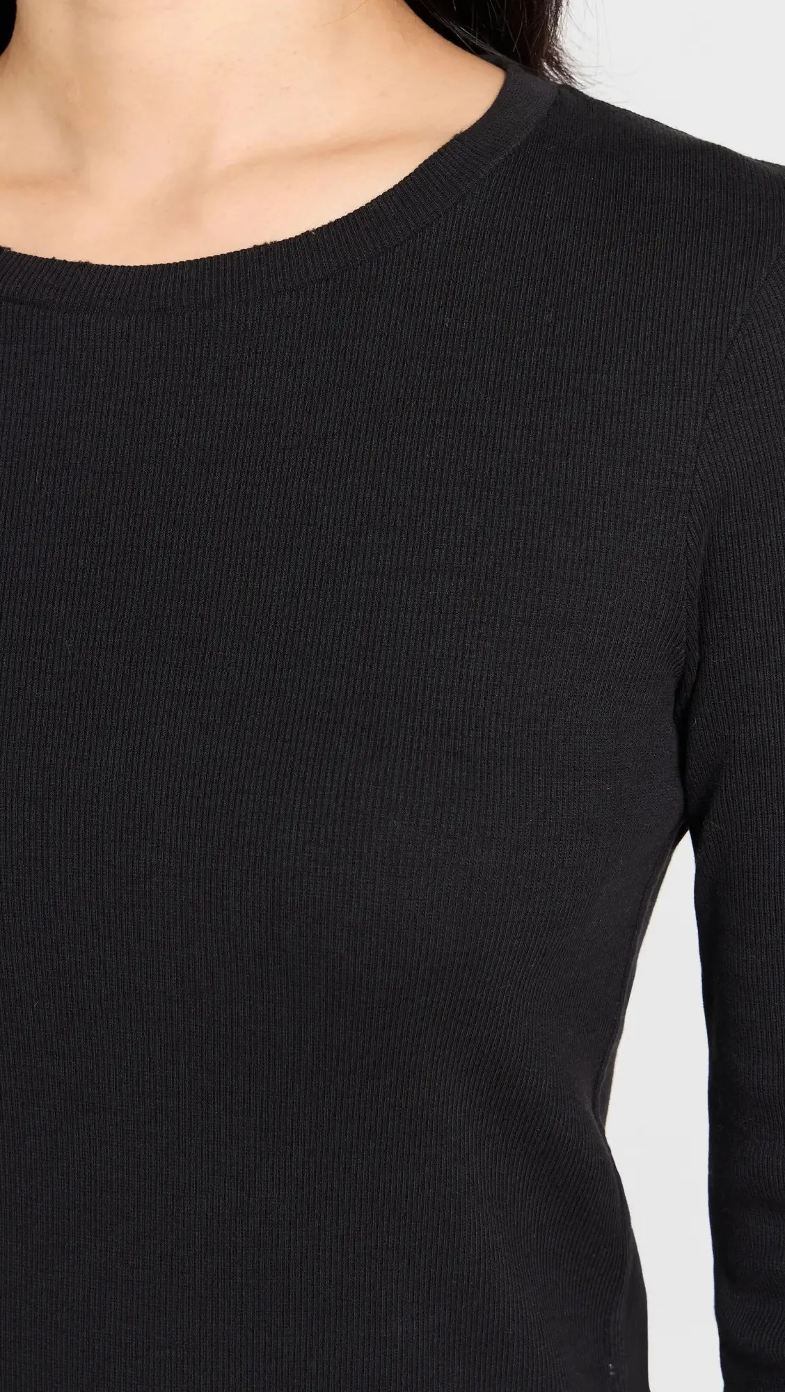 Black Ribbed Tee