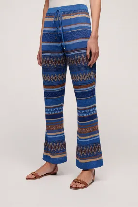 Luisa Spagnoli COCCHIERE FOLK PATTERN FLARED TROUSERS