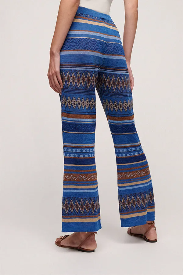 Luisa Spagnoli COCCHIERE FOLK PATTERN FLARED TROUSERS