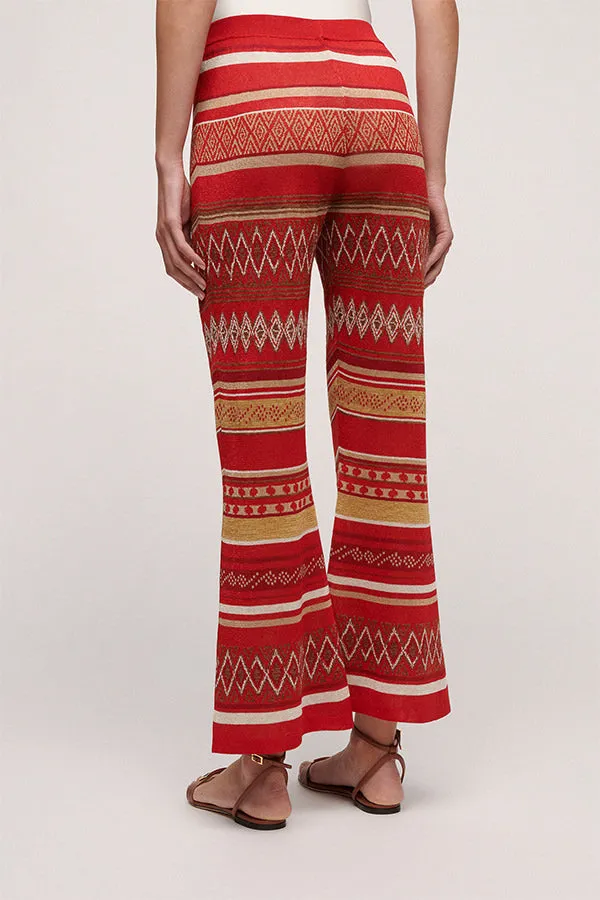 Luisa Spagnoli COCCHIERE FOLK PATTERN FLARED TROUSERS