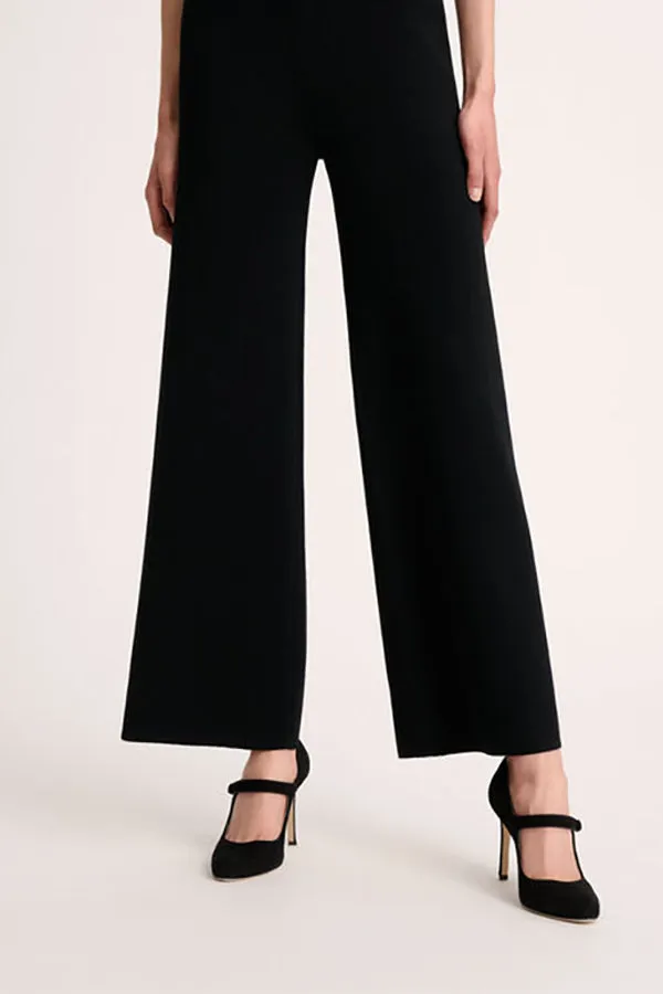 Luisa Spagnoli MODINE BLACK KNIT WOOL TROUSERS