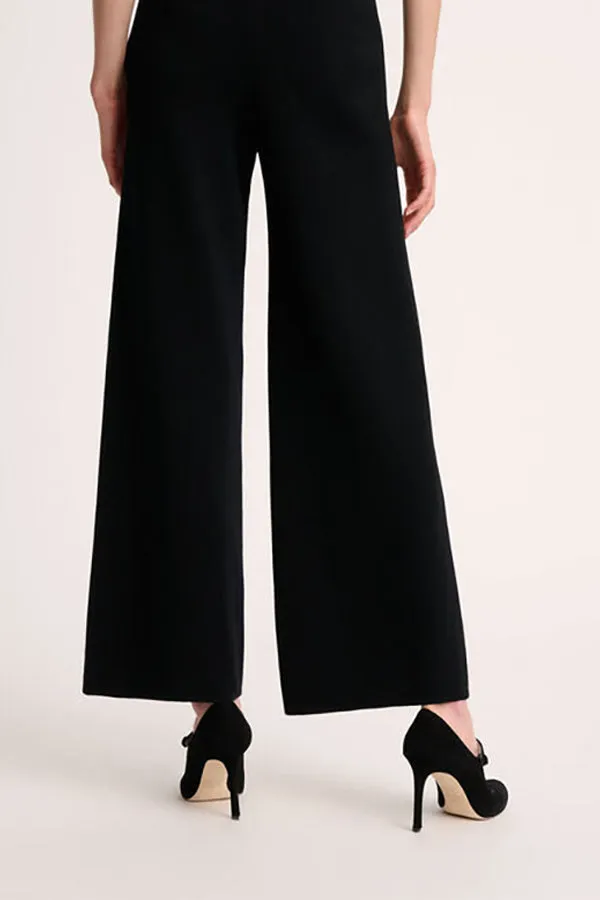 Luisa Spagnoli MODINE BLACK KNIT WOOL TROUSERS