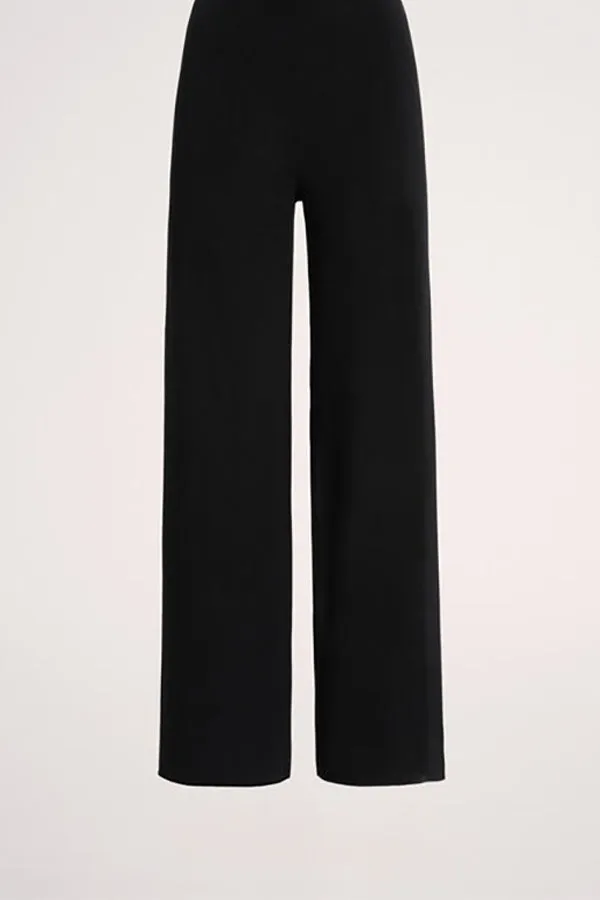 Luisa Spagnoli MODINE BLACK KNIT WOOL TROUSERS