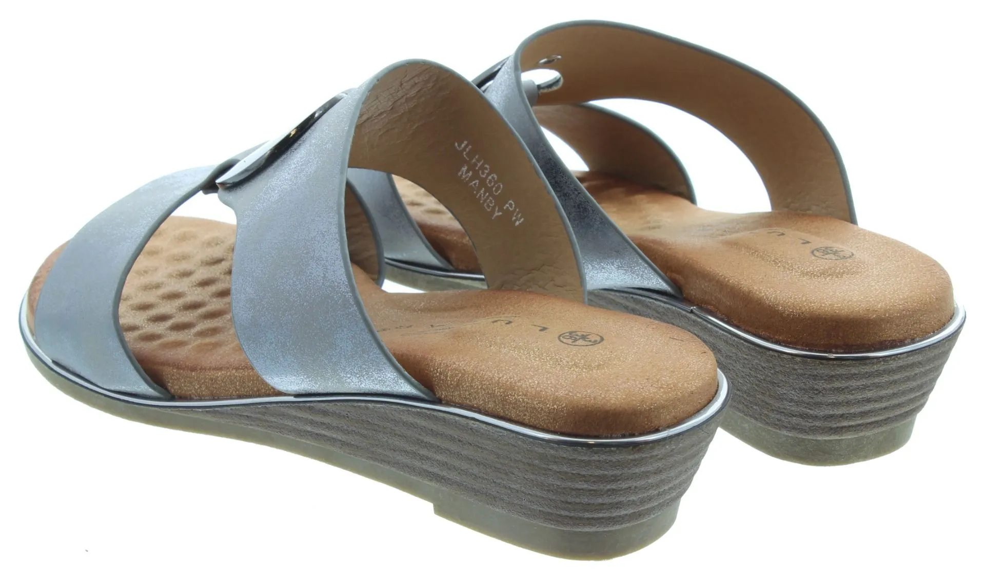 LUNAR Ladies Manby Mules In Pewter