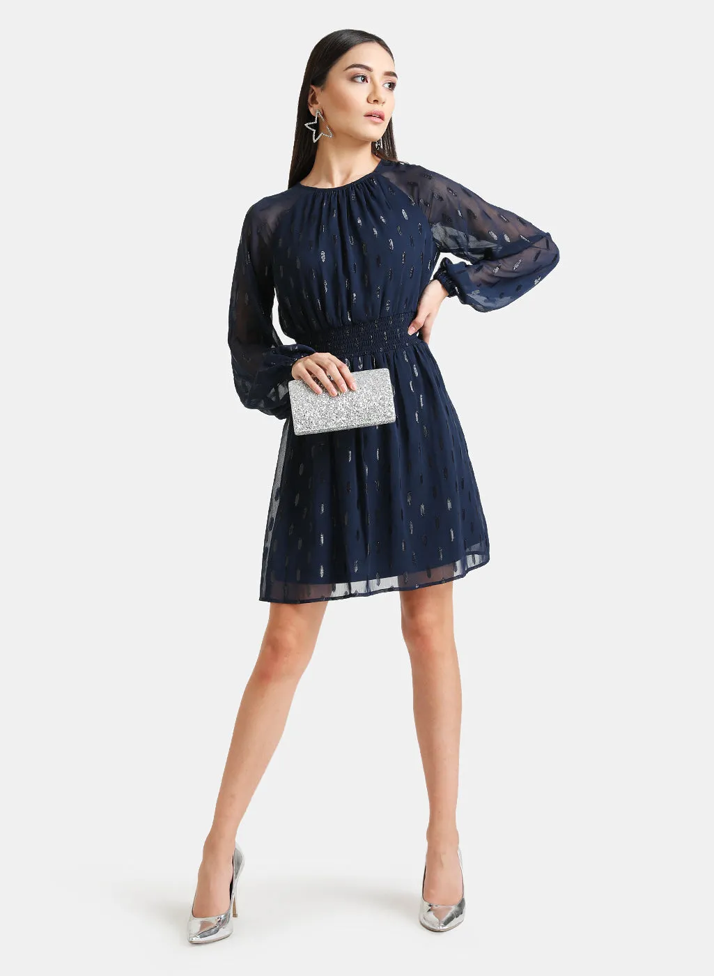 Lurex Fit and Flare Mini Dress - Shop Now