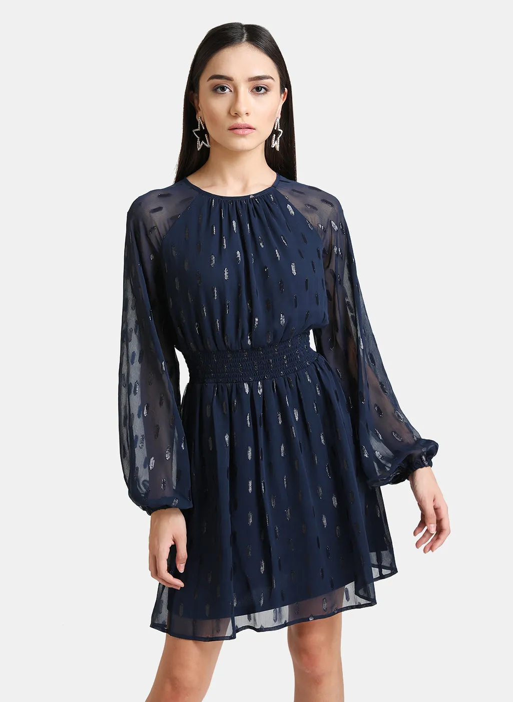 Lurex Fit and Flare Mini Dress - Shop Now