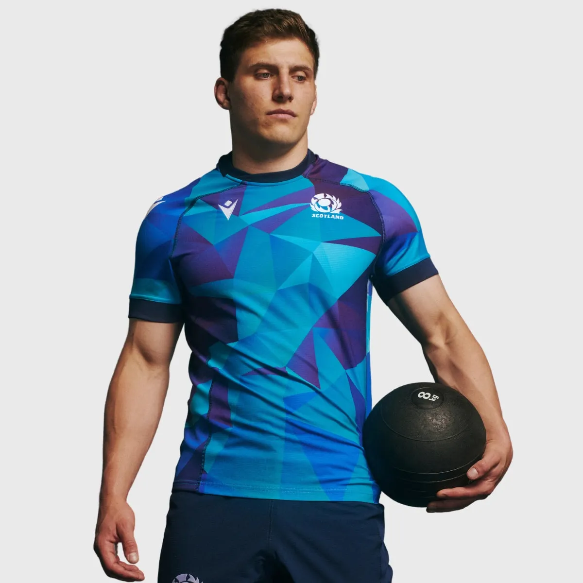 Macron Scotland Men's Training Rugby Jersey Blue 2024/25