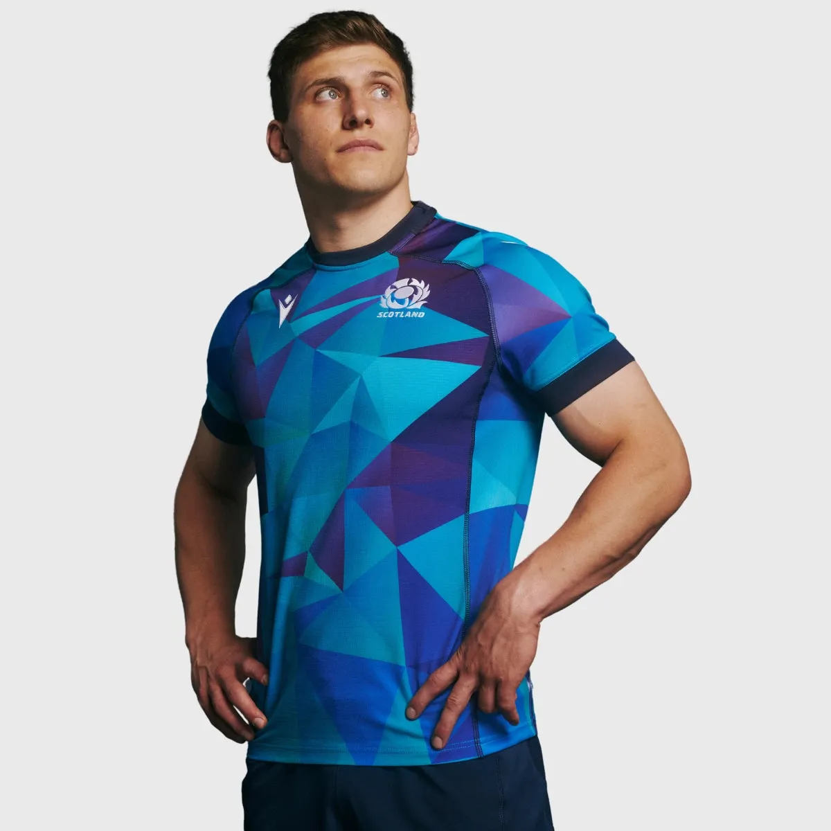 Macron Scotland Men's Training Rugby Jersey Blue 2024/25