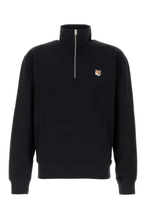 Maison Kitsune Black Cotton Sweatshirt