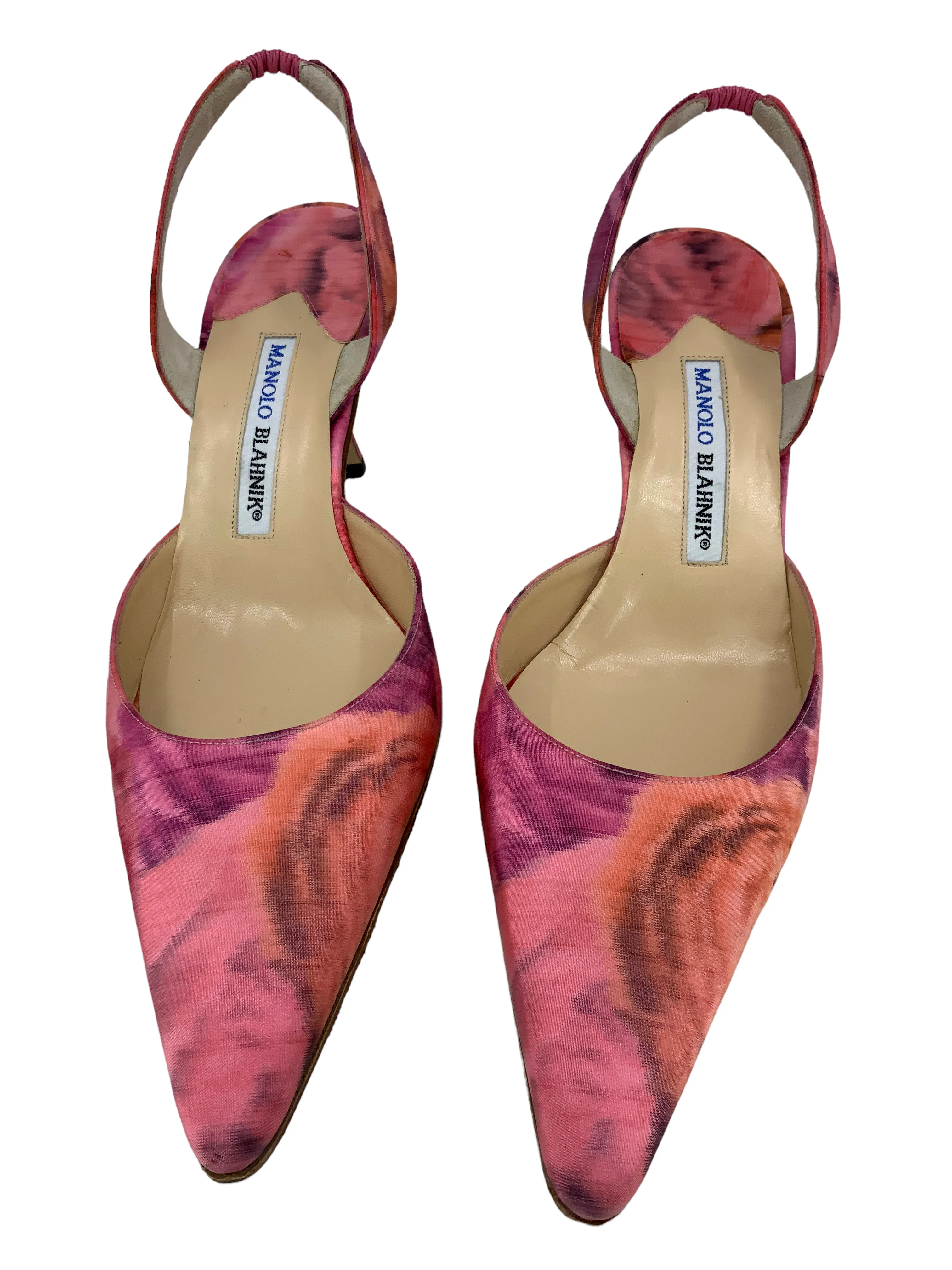 Manolo Blahnik 10.5 Carolyne Slingback Pumps - Satin