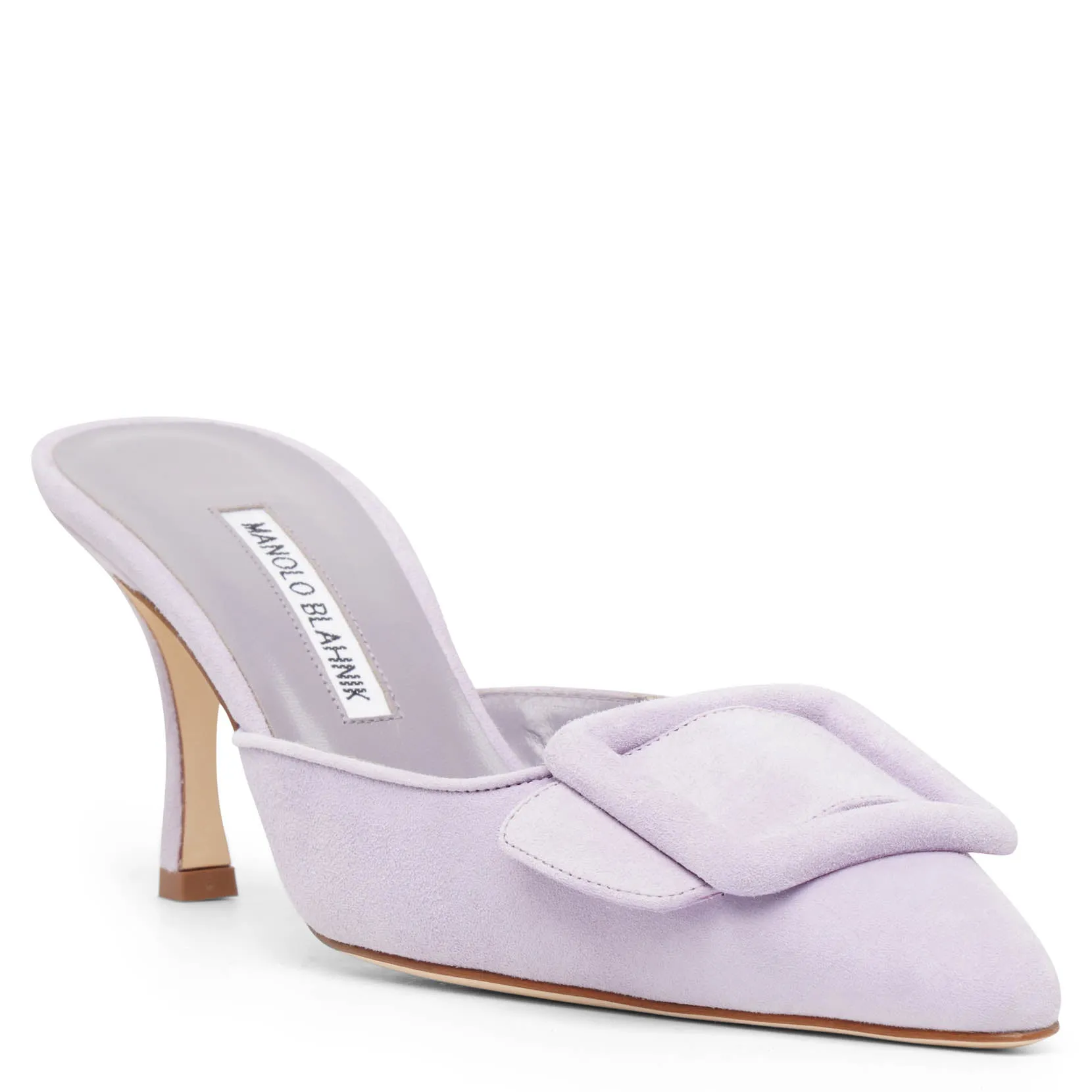 Manolo Blahnik Maysale 70 lilac suede mules