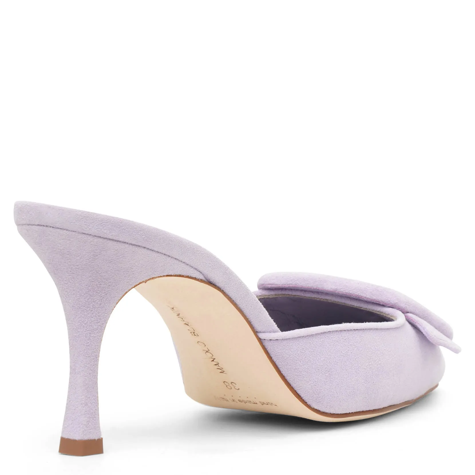 Manolo Blahnik Maysale 70 lilac suede mules