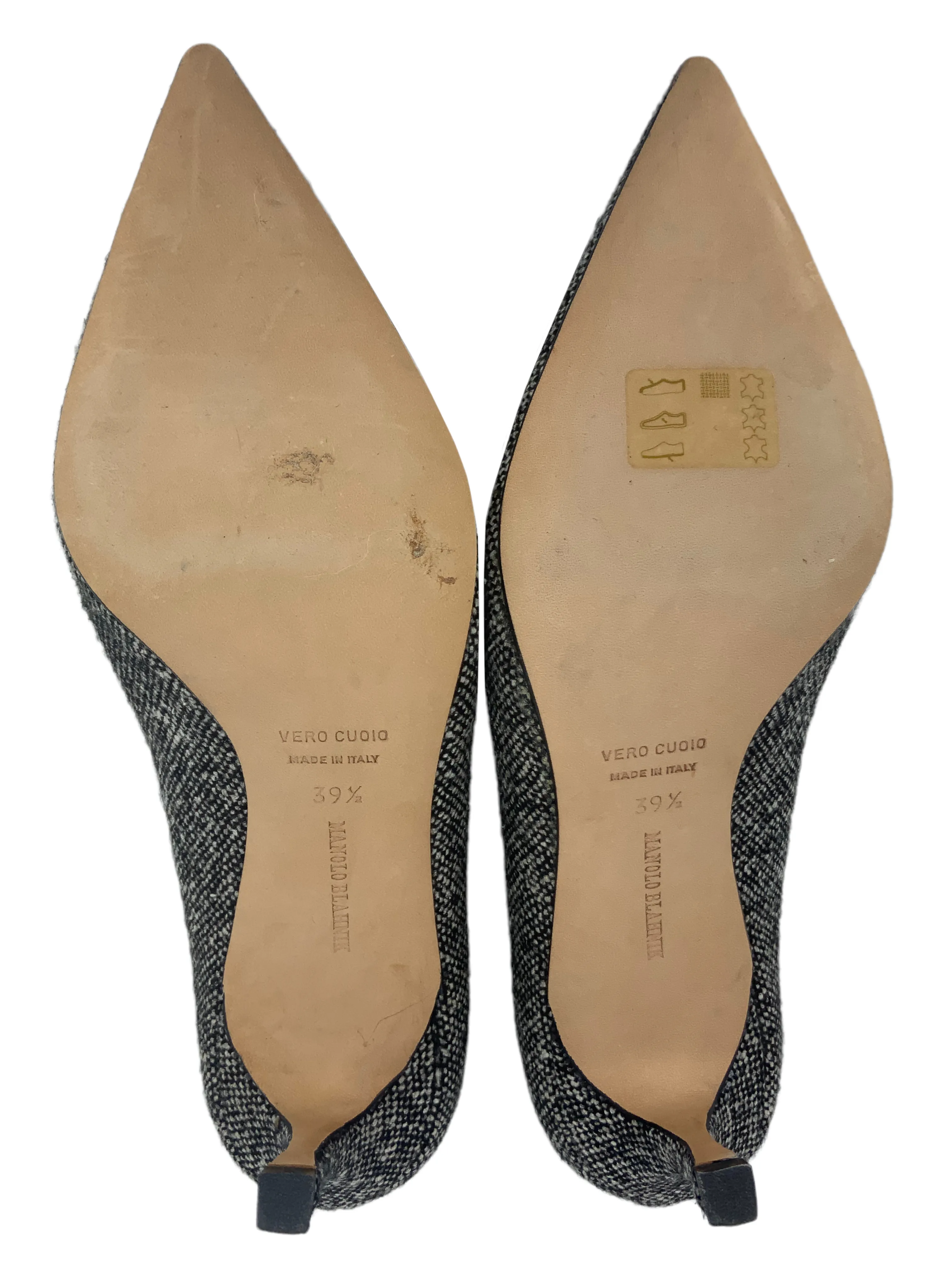 Manolo Blahnik Tweed Pumps Size 9.5 - Women's Designer Shoes