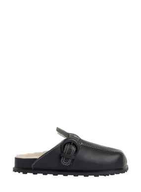 MARINE SERRE | Square Toe Leather Mules