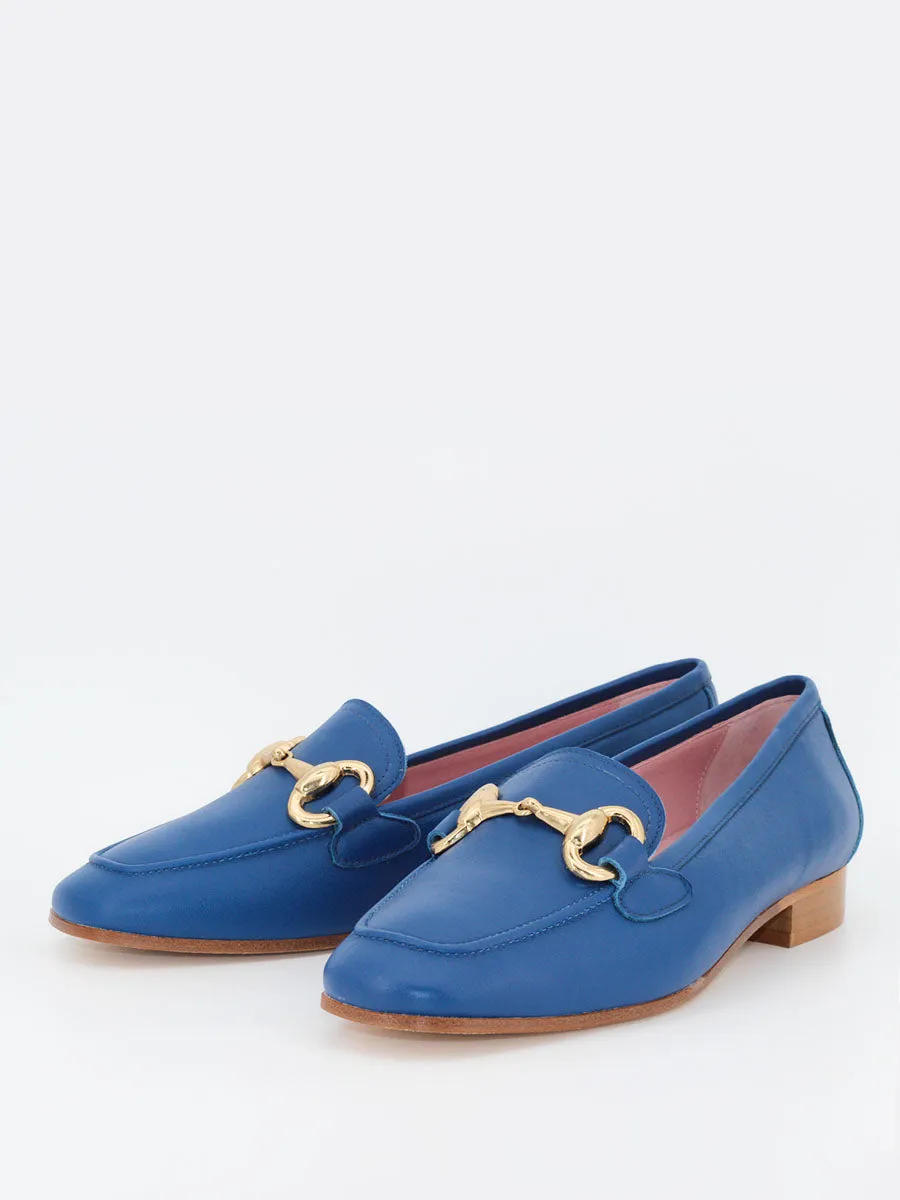 Marittima women's blue leather moccasins