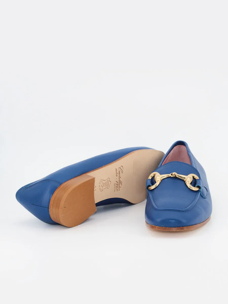 Marittima women's blue leather moccasins