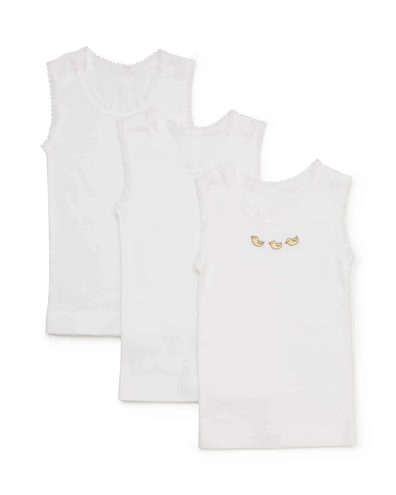 Marquise 3 pack Baby Singlets - Duck