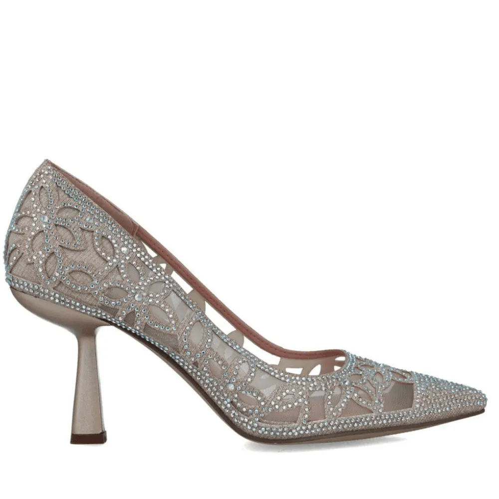 Menbur Canopus 23966 Gold Floral Diamante Heels