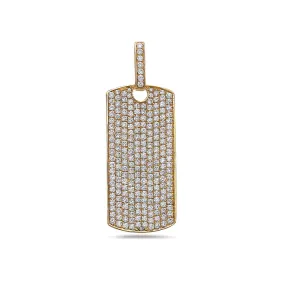 Men's 14K Yellow Gold Dog Tag Pendant with 4.25 CT Diamonds - Google SEO Result: 14K Yellow Gold Diamond Dog Tag Pendant for Men