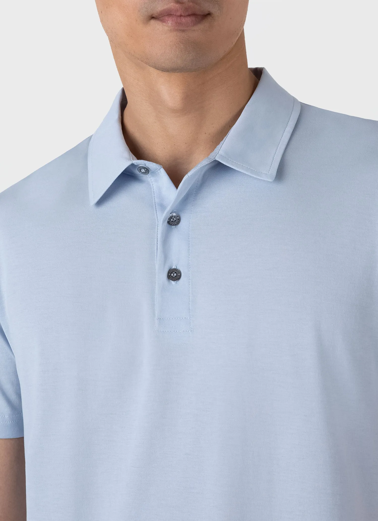 Men's Classic Jersey Polo Shirt in Blue Mist