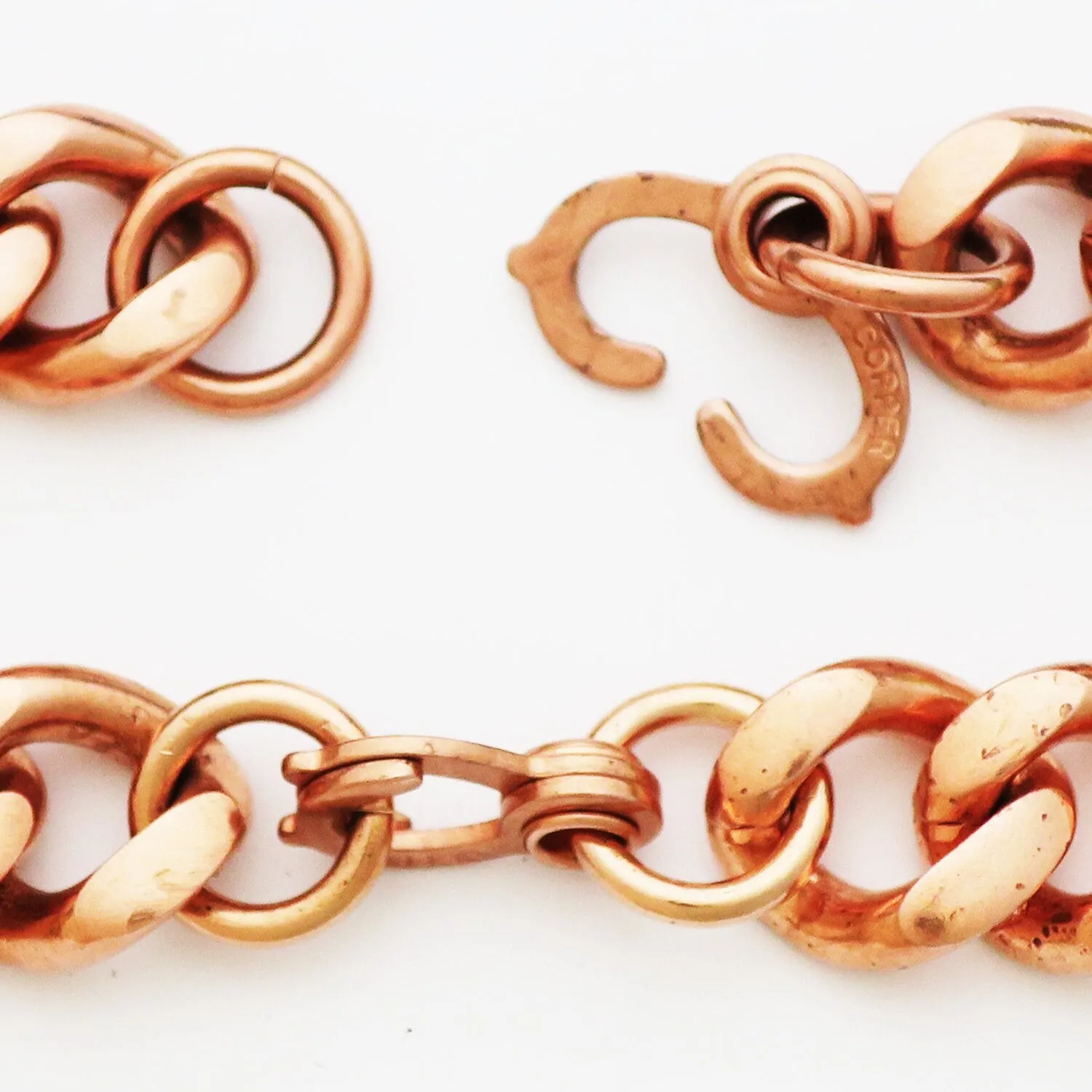 Men's Copper Chain Set Chunky 16mm Copper Cuban Curb Chain Set SET162 Solid Copper 20 Inch Copper Necklace Matching Bracelet Cha