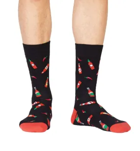 Men's Crew Socks with Hot Sauce Prints - Sock it to Me