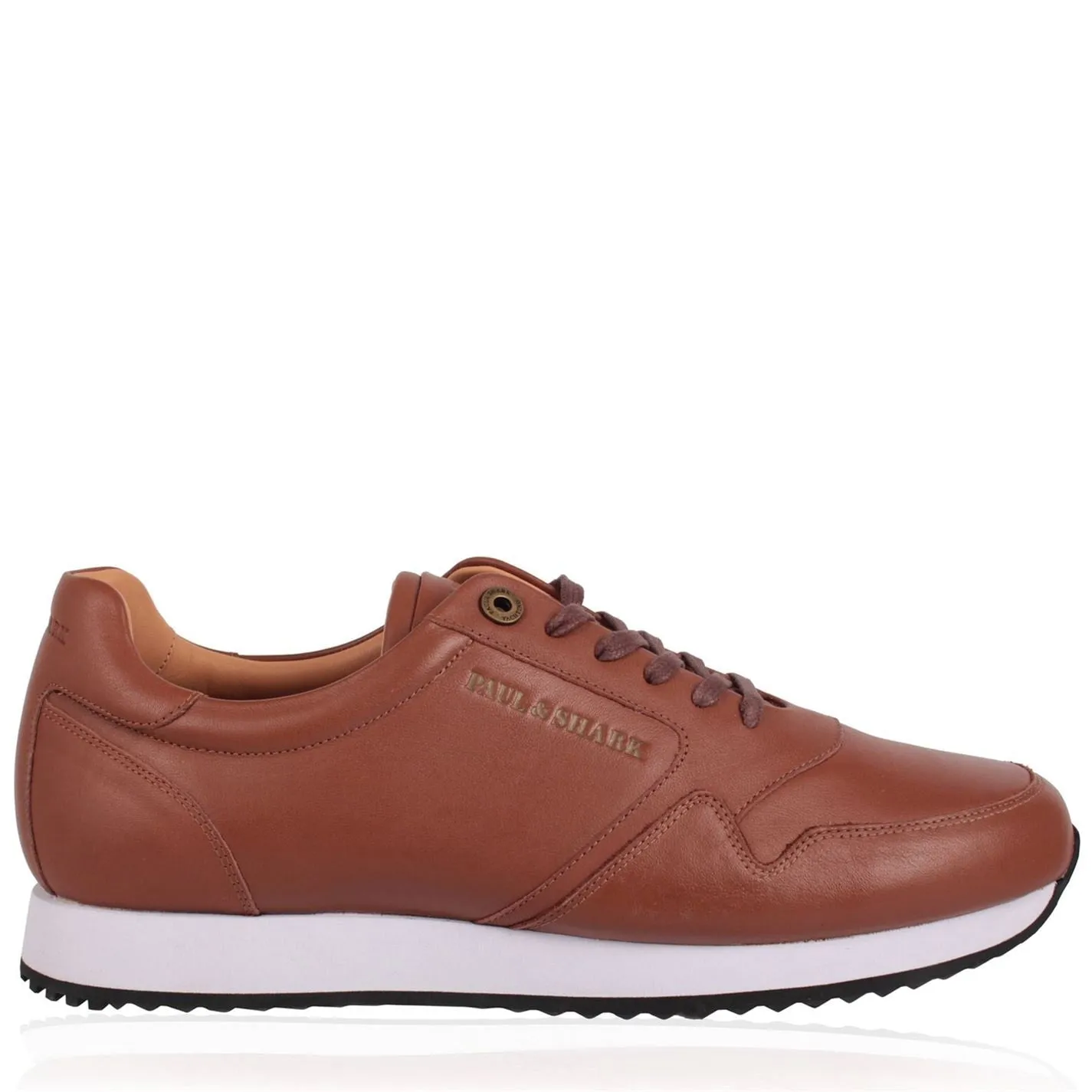 Mens Paul & Shark Yachting Tigre Trainers in Tan/White