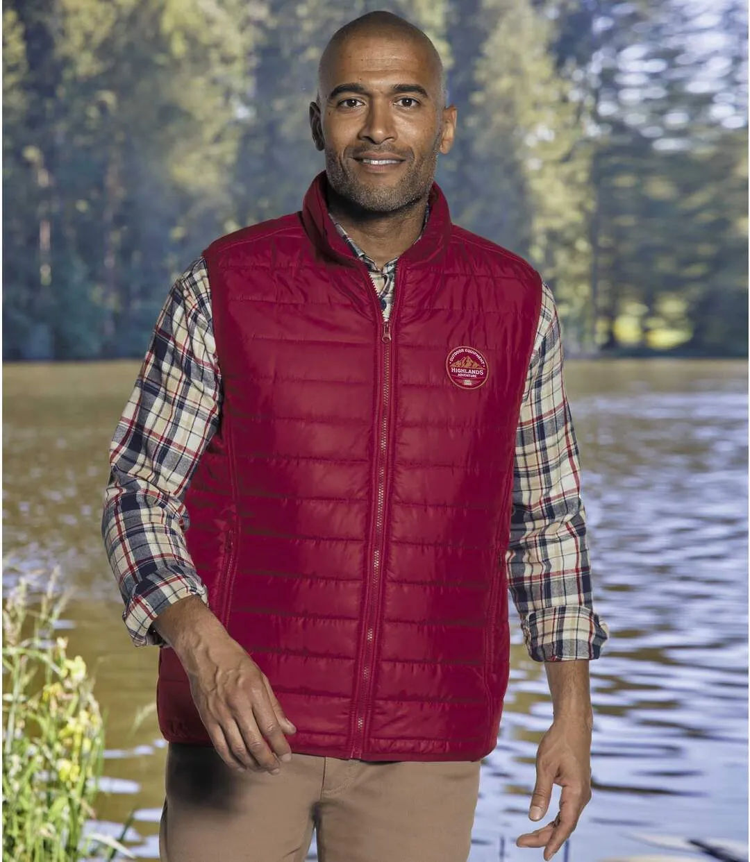 Men's Red Padded Gilet