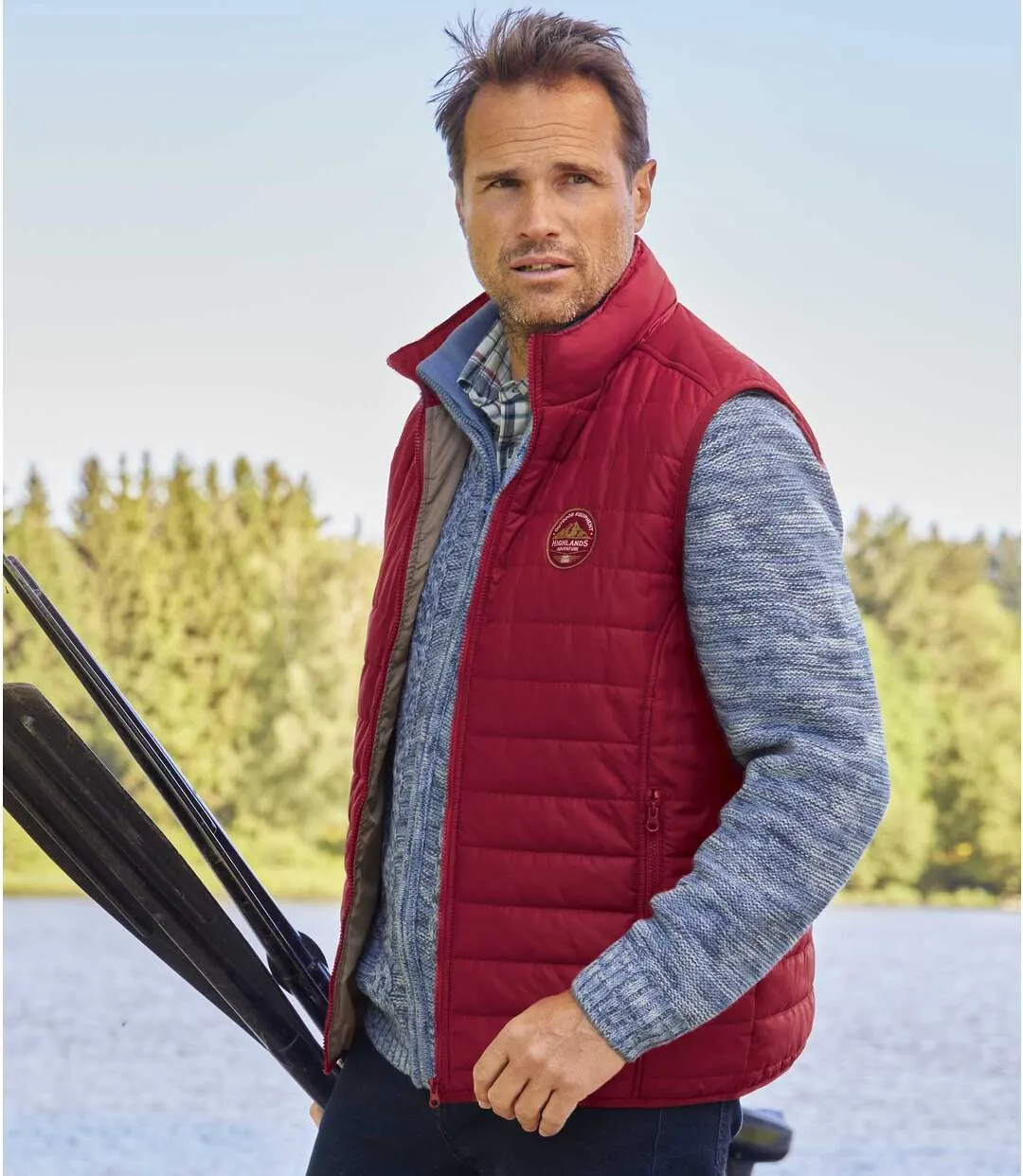 Men's Red Padded Gilet