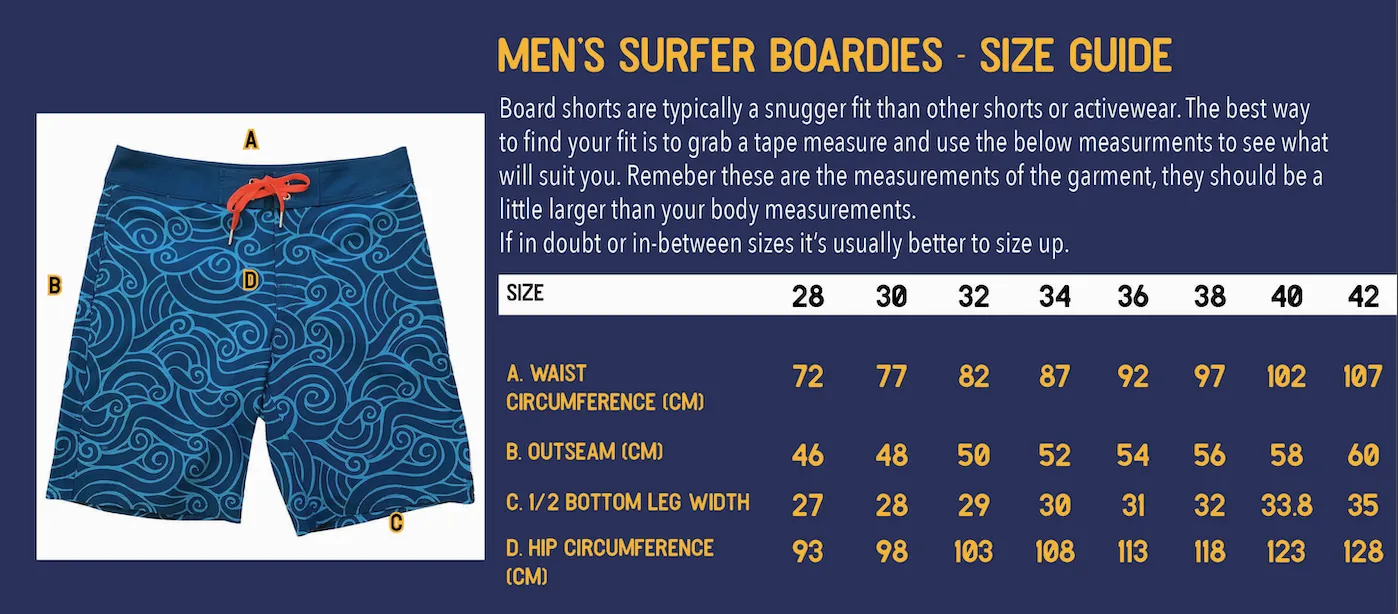 Men's Surfer Boardies: Kalbarri