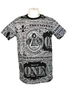 Stylish Men's White Dollar Printed T-Shirt