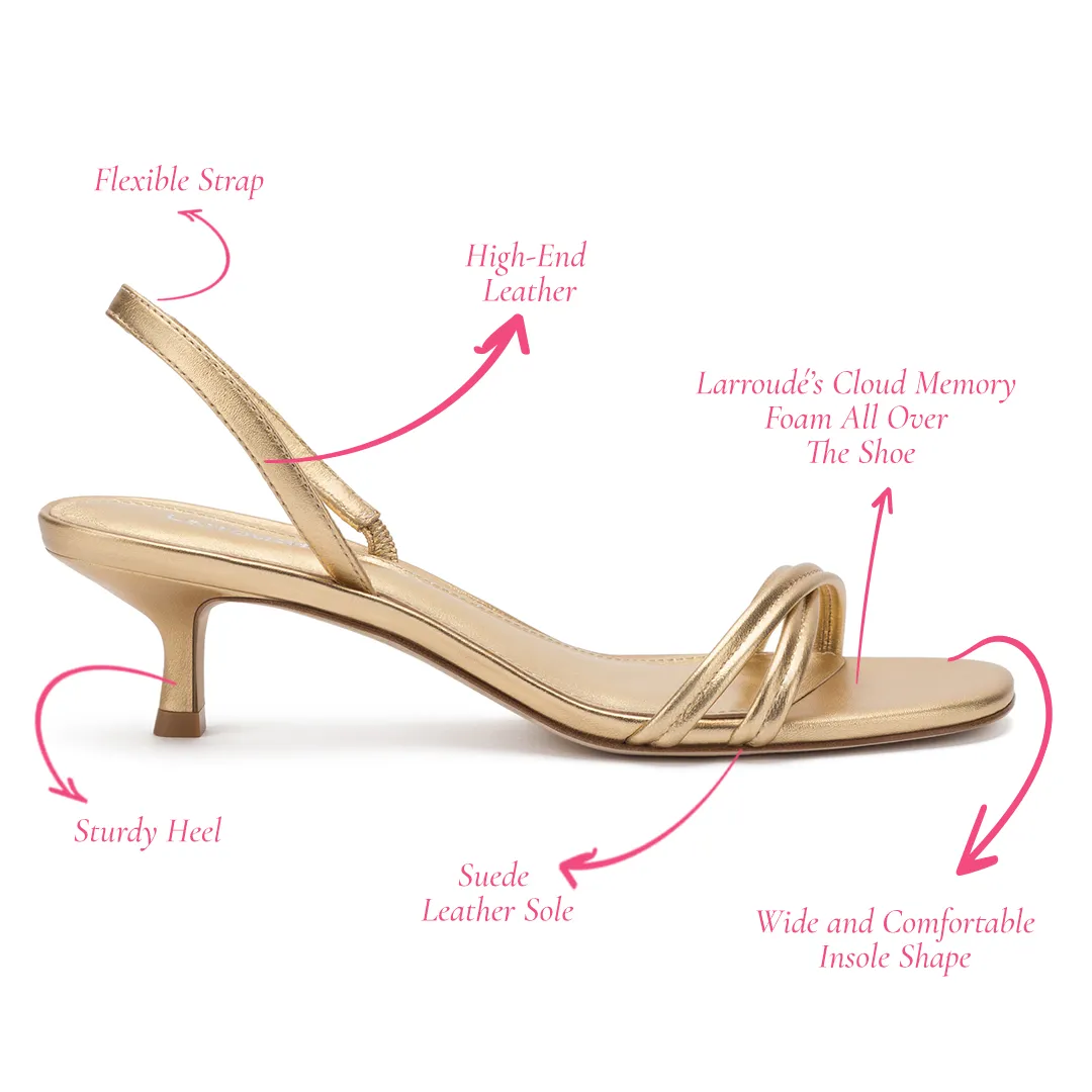 Gold Metallic Leather Mini Annie Sandal.