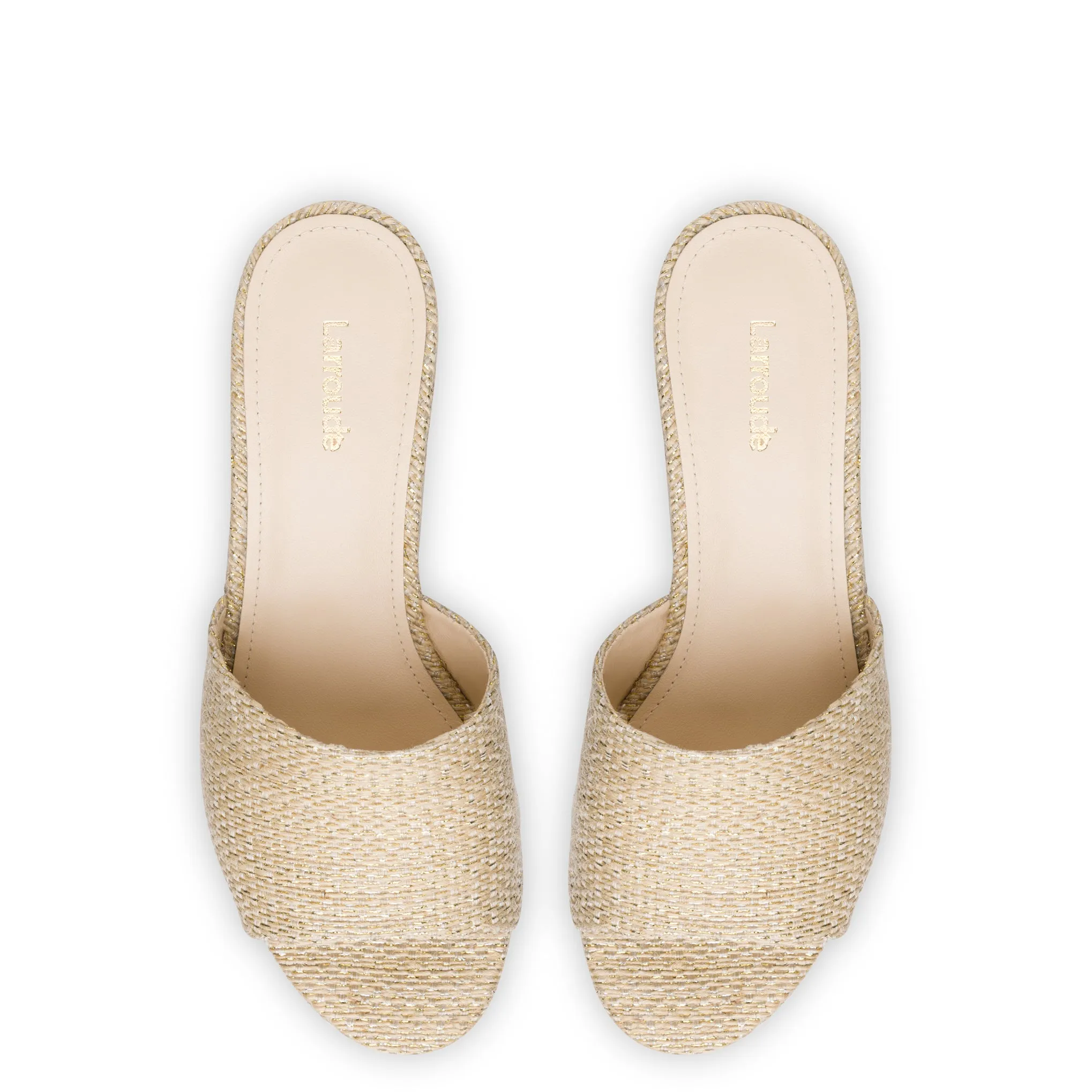 Miso Platform Sandal In Metallic Raffia